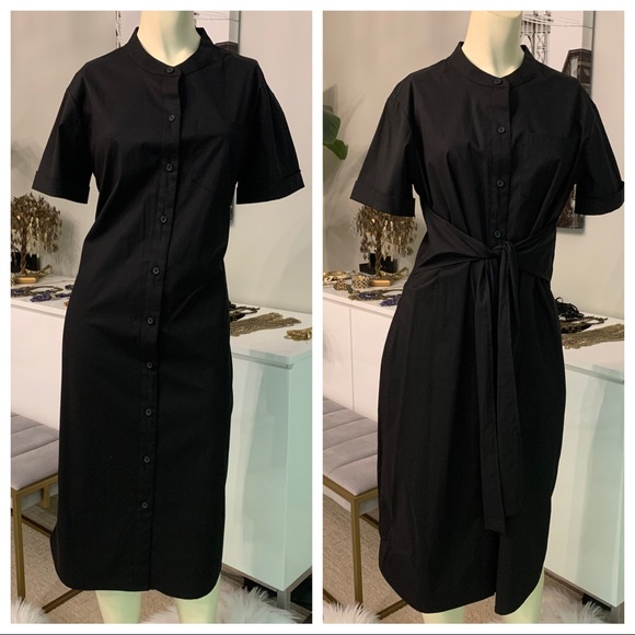 Dkny Dresses & Skirts - NEW DKNY modern midi shirt dress with tie sash